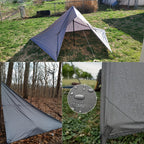 Outdoor Camping Tarp Canopy with UV Protection & Alloy Bracket – Portable Foldable 4-Person Shelter for Backpacking, Hiking, Garden & Outdoor Survival | All-Season Camping Awning