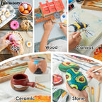 Professional Acrylic Paint Set 24 Colors 2oz/60ml Large Volume with 12 Brushes – Rich Pigment Thick Acrylic Paints for Canvas, Wood, Rock, Glass & Ceramic – Art Supplies for Beginners & Artists