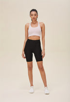 Women's High-Waisted Yoga Shorts 4-Pack Butt-Lifting 5-Pocket – Mid-Stretch Breathable Seamless Workout Shorts for Summer Yoga, Pilates & Gym Training (Red, Black, Gray, Navy Blue)