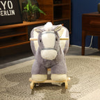 Rocking Horse for Infants and Toddlers - Indoor Outdoor Baby Ride On Toy, Grey Plush Design, Safe for Babies and Young Kids, Birthday and Holiday Gift