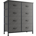 Drawer Cabinet with Metal Frame & Hardwood Top – Home Office Storage Organizer, 2 to 10 Drawers, Assembly Required – White, Grey, Black, Rustic Brown – Bedroom, Living Room & Office Filing Cabinet