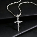 Stainless Steel Cross Necklace for Men & Women – Dainty Unisex Religious Pendant Necklace, Lightweight 0.25oz Exquisite Craftsmanship, Perfect Gift for Christmas, Birthday & Confirmation, 55cm / 22in