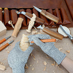 Wood Carving Knife Set PU Case 15-23 Piece Whittling Kit Chisel Hook Detail Geometric Knife Safety Gloves Leather Strop Basswood Block Art Craft Gift