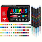 Acrylic Paint Markers Brush Tip Waterproof Quick-Drying Paint Pens for Rock Painting Wood Canvas Glass Ceramic Metal 12 to 168 Colors Art Craft Supplies Gift