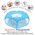 Portable Folding Small Pet Playpen Cage Tent with Top Cover, Breathable Indoor Outdoor Enclosure for Guinea Pigs, Rabbits, Hamsters, Hedgehogs, Cats & Puppies, Lightweight Collapsible Pet Fence