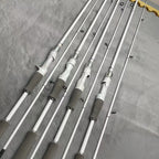 Carbon Fiber Fishing Rod Casting & Spinning Fast Action Sensitive Tip EVA Grip for Freshwater Saltwater Bass Fishing – 165cm 180cm 210cm, Lightweight High-Power White Fishing Pole