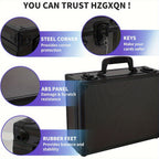 Trading Card Storage Box with Lock Holds 600 Plus 3x4 35PT Rigid Top Loaders Sports Card Organizer Case for Pokemon MTG Yu-Gi-Oh Baseball Football Standard and Mini Size Options