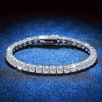 S925 Sterling Silver Moissanite Tennis Bracelet for Women Men – Luxury CZ Bling Hip Hop Bracelet Sizes 6–9 Inch, Wedding Anniversary Birthday Gift