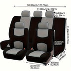 Universal 5-Seat Car Seat Covers Full Set – Breathable Wear-Resistant Fabric, All-Season Protection for Front & Rear Seats, Fits Most Car Models, Multiple Colors