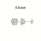 Moissanite Stud Earrings for Women S925 Sterling Silver – 0.5CT 1CT 2CT 3CT Vintage Style Diamond Alternative Earrings in Gold Silver Elegant Jewelry Gift