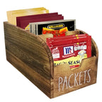 Wooden Divided Spice Box Vintage Rustic Kitchen Countertop Organizer, Multi-Compartment Storage Container for Seasoning Bags, Tea Bags, Coffee & Snacks, Space-Saving Home Decor Display Rack