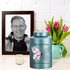 Large Decorative Butterfly Cremation Urn for Human & Pet Ashes - Commemorative Funeral Urn for Adult Male & Female, Dog & Cat, Elegant Blue Memorial Urn for Home Display