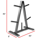 Weight Plate Rack for 1-Inch Plates – 5-Post Steel A-Frame Storage Tree, 300 lb Capacity, Space-Saving Home Gym Organizer, Black Powder Coat Finish, 23.5x12x25.5 Inch