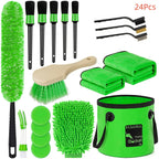 Car Cleaning Kit 17-35 Piece – Portable Vacuum Cleaner, Windshield Cleaning Tool, Drill Brush Set & Interior Brush Set for Full Car Detailing, Holiday Gift for Family & Friends