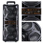 Large Bluetooth Karaoke Party Speaker with Microphone & Subwoofer – LED Light Show, BT/USB/TF/AUX/FM/TWS/EQ, Professional Party Box Speaker for Home & Outdoor Events
