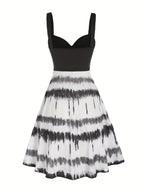 Tie Dye Print Dress Women Sleeveless Backless V-Neck Summer Casual Sundress Boho Colorful Mini Dress S-XXL Multiple Colors