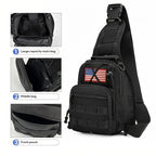 Tactical Sling Backpack – Lightweight Crossbody Daypack for Cycling, Hiking, Travel & Daily Use, Multiple Colors with Flag Patch Option