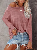 2 Pack Women Long Sleeve T-Shirts Solid Round Neck Casual Basic Layering Tops Spring Fall Shirt Pink Gray Blue Green Khaki S M L XL XXL