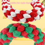 Christmas Dog Rope Toys 3-Pack – Candy Cane Shape Chew-Resistant Tug of War Rope Toy Set for Small & Medium Dogs, Durable Teeth Cleaning Knot Toys in Red, White & Green Holiday Colors