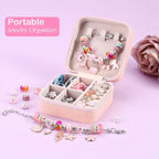 DIY Bracelet Making Kit for Girls Unicorn Mermaid Jewelry Craft Set with Portable Jewelry Box Handmade Beading Gift for Birthday Christmas Graduation Valentine Blue Purple Pink Black