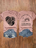 Women's You Matter Print T-Shirt Front and Back Crew Neck Casual Short Sleeve Top S M L XL XXL Pink White Black Red Blue Gray