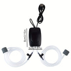USB Fish Tank Oxygen Pump - Silent Double Hole Adjustable Aquarium Air Pump for Home Fish Tank, Outdoor Fishing & Live Fish Transport, Compact Design with High Air Volume (Black or White)