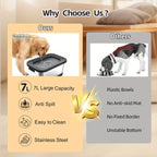 7L Stainless Steel Dog Water Bowl Anti-Spill Splash-Proof Slow Feeder for Messy Drinkers Heavy Duty Indoor Outdoor Pet Bowl – Large Capacity
