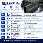 Night Vision Goggles 1080P Monocular 5W Infrared 10X Digital Zoom 2600ft Range 2700mAh Rechargeable Battery 2 Inch HD Display for Hunting Camping Wildlife Observation Security