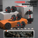 Adjustable Dumbbell Set 5-in-1 Free Weights 30-110 LBS – Use as Dumbbell, Barbell, Kettlebell, Push-Up Rack & Weight Plates, Home Gym Workout Equipment for Men & Women, Multiple Weight Options