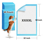 Extra Large Dog Pee Pads 58x32 Inch 40 Count Disposable Puppy Training Pads Super Absorbent Leak Proof for Dogs Cats Adult Incontinence