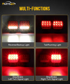 Wireless Magnetic Trailer Light Kit 26 LED Towing Tail Lights with 7-Pin Plug – Stop Turn Brake Backup Reverse IPX5 Waterproof 100FT Range for Trucks & Trailers 12-24V