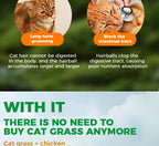Freeze-Dried Cat Grass Hairball Control Tablets – Natural Mint Molar Sticks & Granules, Chicken Flavor Cat Snacks for Dental Health & Hair Removal