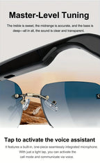 Bluetooth Smart Glasses with Touch Controls & Open Ear Audio – Integrated Microphone, Hands-Free Calls & Music, Polarized Lens, Ideal for Outdoor Sports, Driving & Everyday Wear