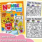 Color by Number Activity Book for Kids - Number Coloring Book with Addition & Subtraction Math Practice, Early Learning How to Draw Craft Kit, Fun Educational Workbook for Boys & Girls Ages 3-8