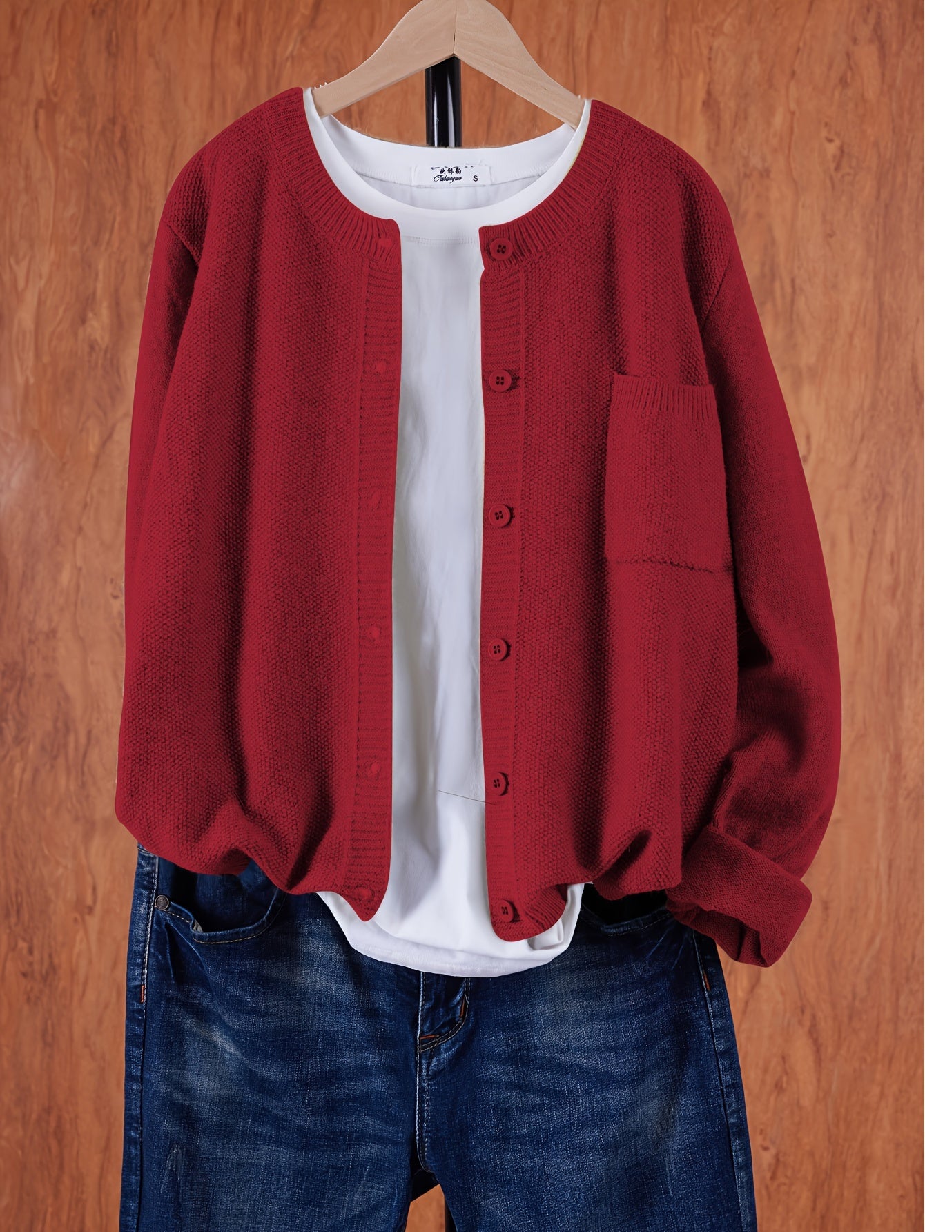 Women's Button-Front Pocket Cardigan Sweater – Casual Cozy Knit Open Layer for Autumn & Winter in 13 Colors