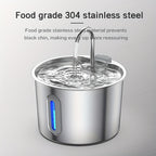 Automatic Pet Water Fountain Stainless Steel - 74oz/2.2L USB-Powered Cat & Dog Water Dispenser with Water Level Window, Ultra-Quiet Pump, Easy-Clean Design, Encourages Healthy Hydration for Cats & Puppies