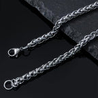 8pcs Men's Stainless Steel Necklace Set – Cuban Chain & Twisted Chain Hip Hop Street Style, Durable Fashion Chains for Men, Perfect Gift for Boyfriend, Son, Father's Day & Birthday