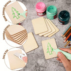 Unfinished Wood Blanks 3x2 Inch Wooden Boards for Crafts Laser Engraving Wood Burning Painting Art Decorations Party Gifts 20 40 80 Pieces