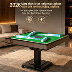 Automatic Mahjong Table with 42mm Tiles, Electric Shuffling Foldable Mahjong Set with 2 Sets of Tiles (Blue & Green), 144 Mahjong Tiles, Silent Motor, 1-Year Warranty - Perfect Gift for Mahjong Players