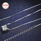 Moissanite S925 Sterling Silver Pendant Necklace for Women – Classic Sparkling Collarbone Chain, 1 or 2 Carat, Engagement, Wedding & Gift for Her, Mother’s Day, Birthday, Holiday