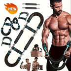 U-Shaped Adjustable Chest and Arm Muscle Strength Trainer 60-100 lbs Spring Resistance Band Triceps Chest Workout Equipment 2-Level Adjustment Detachable Portable Home Gym Fitness