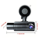 3-Channel Dash Cam with Infrared Night Vision & Smartphone App – Front, Rear & Interior Car Camera with Loop Recording, Wide Angle Lens, Optional 64GB/512GB Memory Card for Cars, Trucks & Rideshare