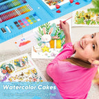 228 Piece Kids Art Supplies Set, Deluxe Painting & Drawing Kit with Oil Pastels, Crayons, Colored & Acrylic Markers, Watercolor Brushes & Drawing Pad, Gift for Kids