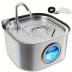 3.2L Automatic Cat & Dog Water Fountain – Stainless Steel Pet Water Dispenser with Multi-Filtration System, Visible Window, Motion Sensor, 2 Flow Modes, Silent Pump, Easy to Clean, for Cats Dogs Rabbits