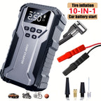 Portable Car Jump Starter Kit Multi-Function 12V Battery Booster with LED Flashlight SOS Rescue Light Air Pump for Cars Trucks Emergency Power Accessory