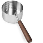 Stainless Steel Dog Food Scoop 1 Cup with Measuring Lines & Long Handle - Metal Pet Food Measuring Cup for Dogs & Cats - Durable Dog Cat Food Scoop with Cup & ML Markings for Accurate Portion Control
