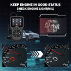 Professional OBD2 Scanner with 35,901 DTC Library – Check Engine Code Reader, Mode 6 & Mode 8, I/M Readiness, Live Data, O2 Sensor Test, VIN Retrieval, 10 Languages, Compatible with All OBDII Cars Since 1996
