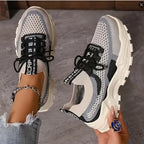 Women's Casual Low-Top Sneakers with Thick PVC Sole – Breathable Lightweight Tennis Shoes for Gym, Running & Everyday Wear | Women's Sports Shoes Sizes US 5-10 in Green, Black, Pink & Blue