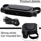 Bladeless USB Car Fan 3-Speed Quiet Cooling – Plug-and-Play Seat Fan with USB Cable, Stay Cool in Traffic, Universal Fit All Car Models, White & Black