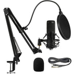 BM-800 Podcast Recording Studio Bundle with Live Sound Card, Voice Changer & Earphones – Complete Audio Interface Kit for Streaming, Vlogging & Live Broadcast, Multiple Models Available